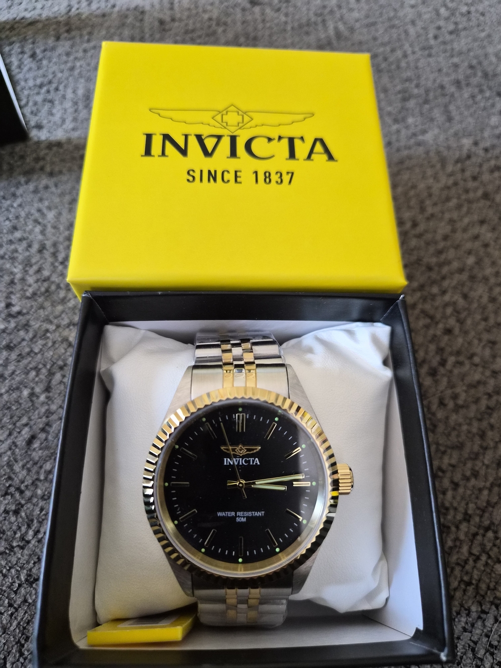 Invicta Black and Gold Men's Stainless Steel Watch 43mm